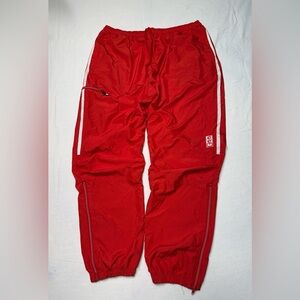 CCM Red Men's Jogger Track Pants with White Stripes size XL
